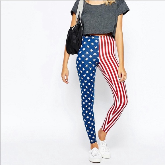 American Apparel Pants - American Apparel Patriotic Flag Leggings Made in USA 🇺🇸